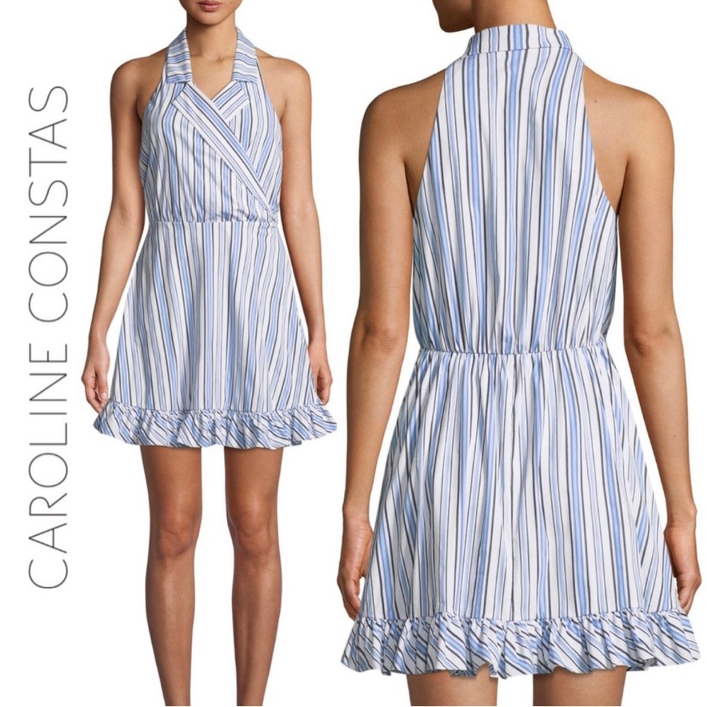 NWT CAROLINE CONSTAS Nyssa Striped Mini Dress
